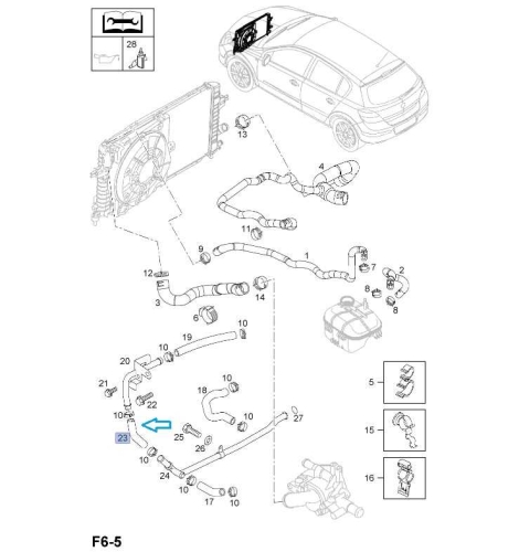 Przewód gumowy chłodzenia Astra H Z17DTL