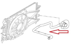 Przewód wylotowy chłodnicy wody Opel Astra H, Zafira B