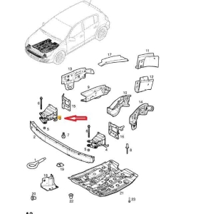 Wspornik belki przód Opel Astra H prawy