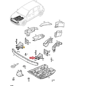 Wspornik belki przód Opel Astra H lewy