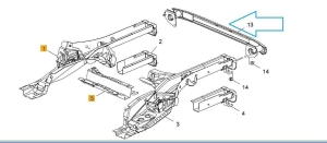 Ogranicznik zgniotu końcowy tyłu Corsa E, d