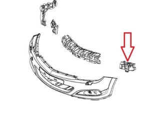 Wspornik lewy zderzaka przedniego Astra H