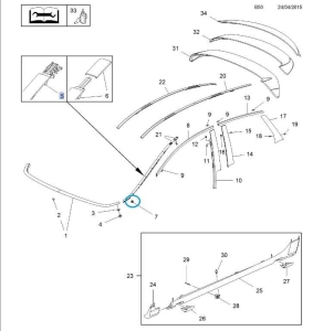 Zacisk wypraski szyby przedniej 