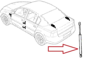 Teleskop tylnej klapy bagażnika Vectra C