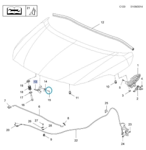 Nit montażowy rygla maski Corsa E