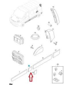Listwa słupka prawa Opel vivaro