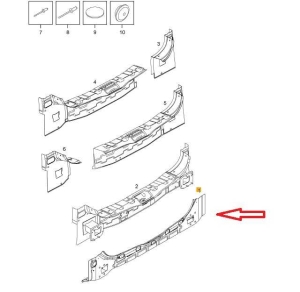 ściana tylna zewnętrzna Opel Astra H