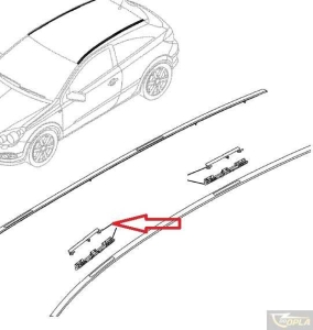 Zaślepka przednia listwy dachowe Opel Astra H 