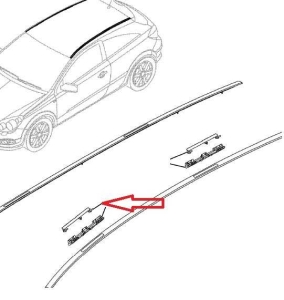 Zaślepka przednia listwy dachowej Astra H 