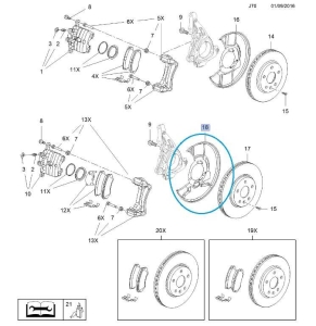 Osłona tarczy hamulcowej Insignia A
