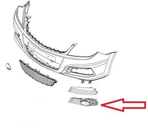 Wkładka prawa świateł przeciwmgielnych zderzaka przedniego