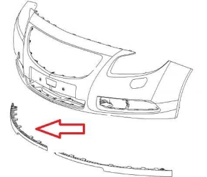 Dolny prawy spoiler zderzaka przedniego