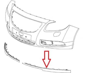 Dolny lewy spoiler zderzaka przedniego