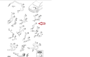 Przewód nagrzewnicy wlot wody Opel Astra H z17dth