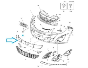 Listwa zderzaka przedniego Corsa D