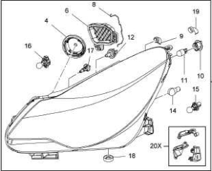 Reflektor prawy Corsa D