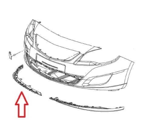 Spoiler dolny prawy zderzaka przedniego Opel Astra J