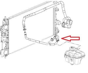 Wąż zbiornik wody-rura wylotowa chłodnicy Opel Astra J