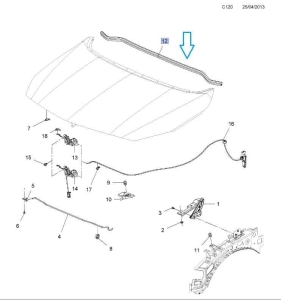 Tylna uszczelka maski Astra J