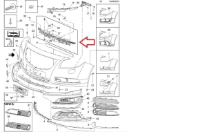 Wspornik środkowy zderzaka przód Opel Insignia