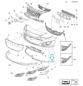 Przedłużenie dolnego zderzaka Astra J