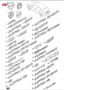 Emblemat na klape tył Opel Astra H GTC