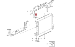 Odbój gumowy górny chłodnicy wody Opel