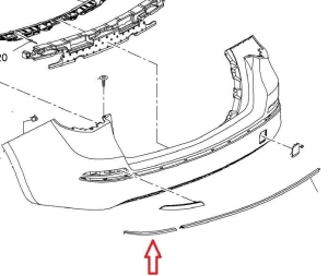 Listwa prawa zderzaka tylnego ople Astra J 