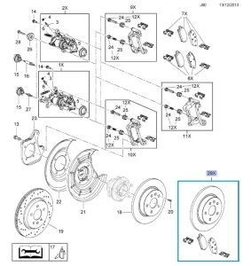 Zestaw tarcze + klocki hamulcowe Astra J, Zafira C