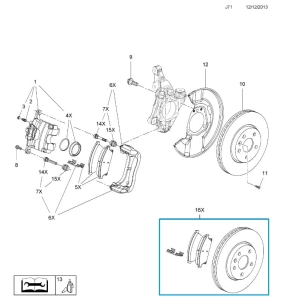 Zestaw tarcze + klocki hamulcowe Astra J, Zafira C