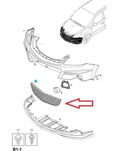 Kratka zderzaka przedniego Zafira B OPC