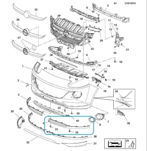 Przedłużenie przedniego zderzaka Adam
