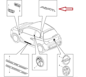 Napis "Adam" do samochodu Opel Adam