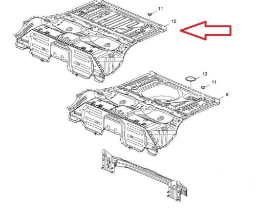 Podłoga bagażnika Opel Adam