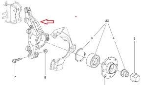 Zwrotnica przednia lewa Opel Adam