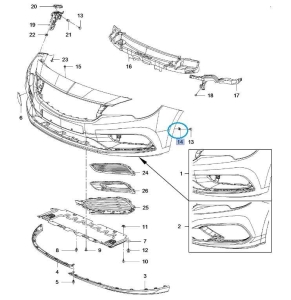 Nakrętka montażowa przedniego zderzaka