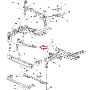 Wspornik płyta zderzak przedniego Opel Mokka