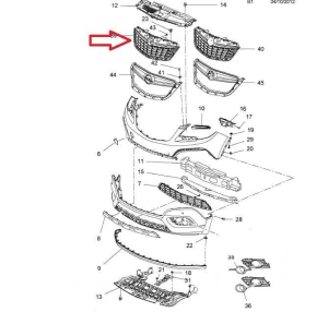 Krata wlotu powietrza Opel Mokka