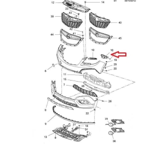 ślizg zderzaka prawy przód Opel Mokka