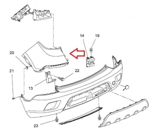 Dokładka zderzaka tylnego Opel Mokka