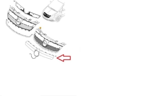 Listwa chromowa kraty wlotu powietrza Opel Zafira B OPC