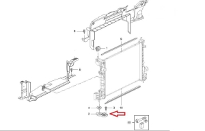 Wspornik dolny chłodnicy wody Opel Karl