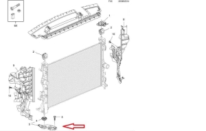 Wspornik chłodnicy dolny lewy Opel Corsa E