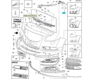 ślizg zderzaka przedni prawy Opel Insignia po liftingu
