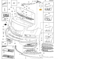 ślizg zderzaka przedni lewy Opel Insignia po liftingu