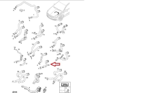 Przewód nagrzewnicy wylot wody Opel Astra H