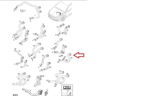 Przewód nagrzewnicy wylot wody Opel Astra H