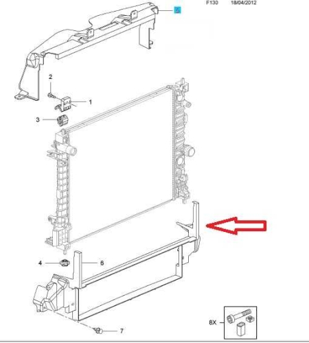 Kierownica powietrza dolna Opel Mokka diesel