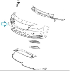 Klapka ucha holowniczego zderzaka przedniego Astra K