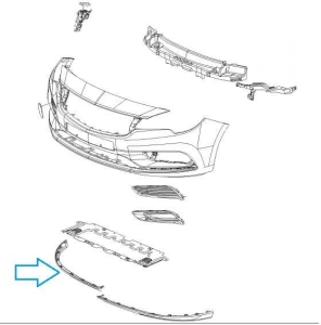 Przedłużenie zderzaka dół astra k
